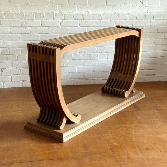 Cerused Ash Fluted Console Table For Sale - Image 5 of 9