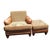 American-Made Luxury Ricardo Leather/Fabric Chair and Ottoman Set by King Hickory. For Sale - Image 10 of 12