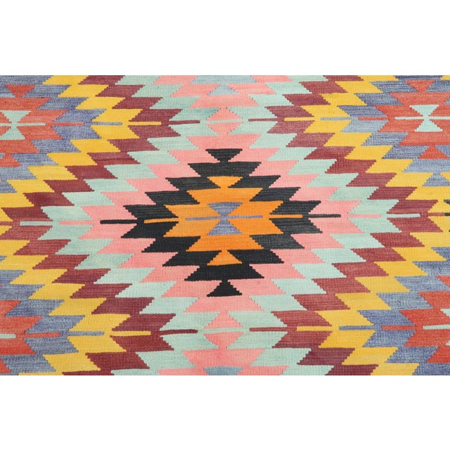 Textile Diamond Designed Turkish Kilim Flatweave Rug For Sale - Image 7 of 13