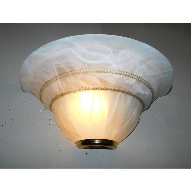 1970s Italian Milky White Uplight Sconces, a Pair For Sale - Image 9 of 9