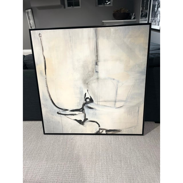 21st Century Abstract Oil Painting in Gray Tones For Sale In Chicago - Image 6 of 6