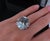 Metal Late 20th Century Vintage 16.36ct Natural Aquamarine 0.20ct Diamond Platinum Ring, Size 8 For Sale - Image 7 of 18