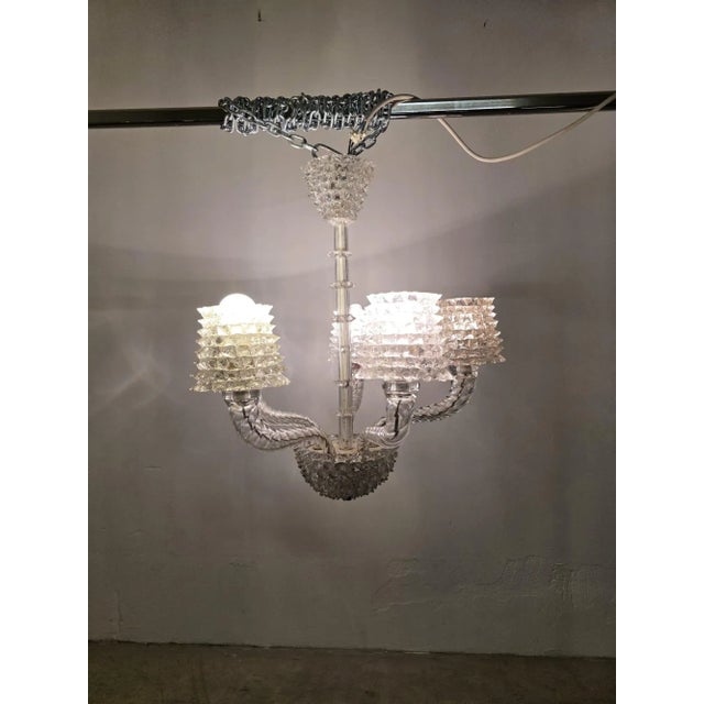 1940s Five-Light Chandelier in Rostral Glass by Barovier & Toso, 1940s For Sale - Image 5 of 18