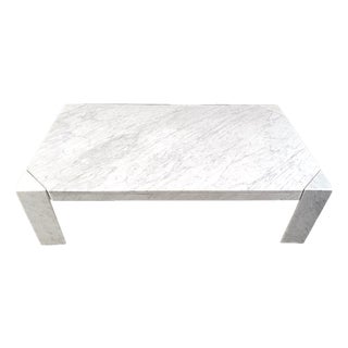 Vintage Rectangular Marble Coffee Table, 1970s For Sale
