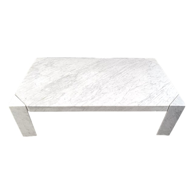 Vintage Rectangular Marble Coffee Table, 1970s For Sale
