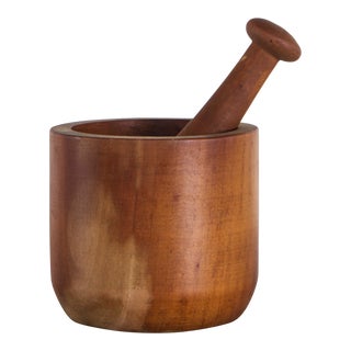Wooden Mortar & Pestle For Sale