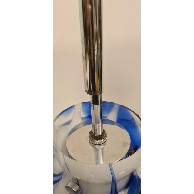 Space Age Hanging Light in Blue and White, 1980s For Sale - Image 14 of 15