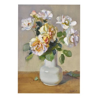 Valery Bayda, Roses, 2025, Oil on Cardboard For Sale