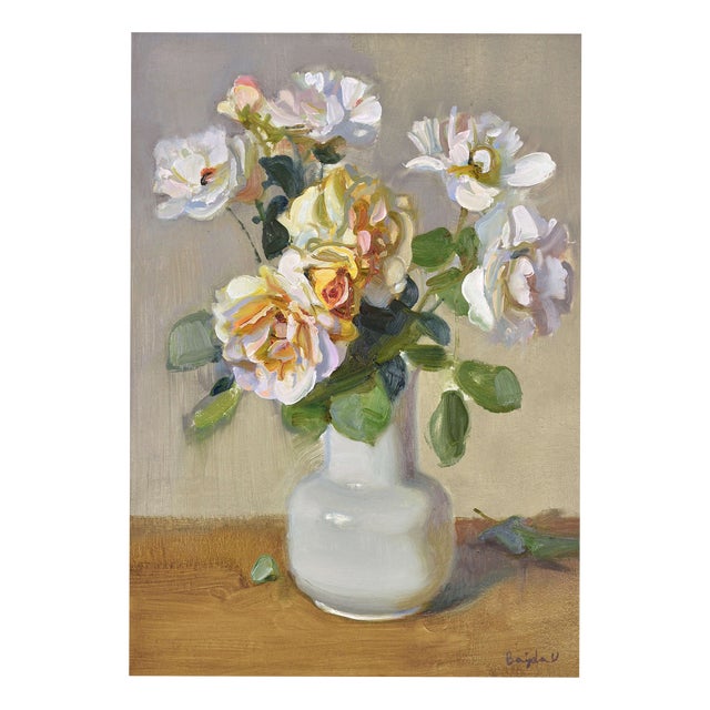 Valery Bayda, Roses, 2025, Oil on Cardboard For Sale