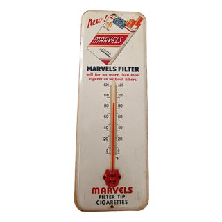 Premium Vintage Style Marvels Filter Cigarettes Advertising Thermometer Sign For Sale