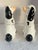1990s Pair of 1990s Staffordshire Style Dog Statues Mantle Figurines Gold Chain Black White For Sale - Image 5 of 11