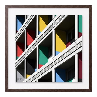 “Corbusierhaus Berlin 03” Giclee Archival Pigment Print 24x24 Framed in Walnut For Sale