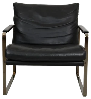 Conversation Chair in Black Leather by Preben Fabricius