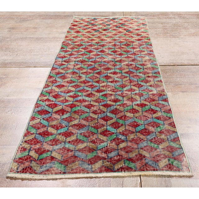 Zeki Muren Vintage Turkish Sivas Rug, 02'02 X 07'04 For Sale - Image 9 of 10