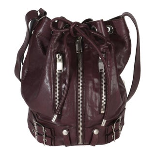 Bordeaux Smooth Calfskin Medium Rider Bucket Bag For Sale