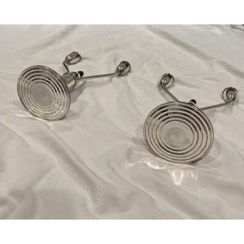 Mid-Century Modern 1956 Mid-Century Modern Gorham Sterling Silver "Celeste" Candelabras - A Pair For Sale - Image 3 of 7