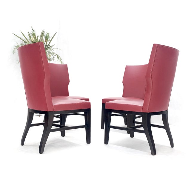 Holly Hunt Large 6' Diameter Round Ebonized Table Oak 4 Chairs Dining Set MINT! For Sale - Image 10 of 18