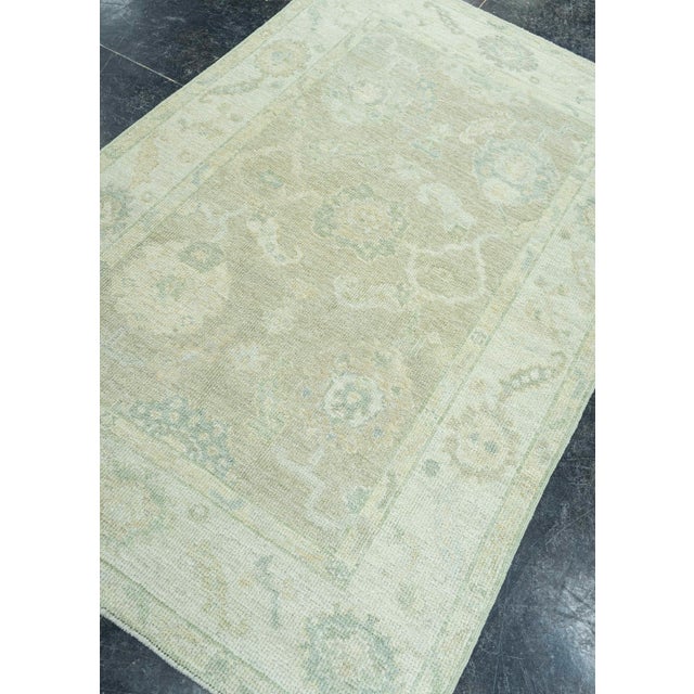 Brown Turkish Oushak Rug 3'11"x 6'2" #19366 For Sale - Image 8 of 8