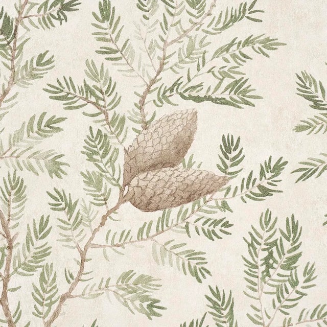 Contemporary Schumacher Pinewood Wallpaper In Spruce For Sale - Image 3 of 5