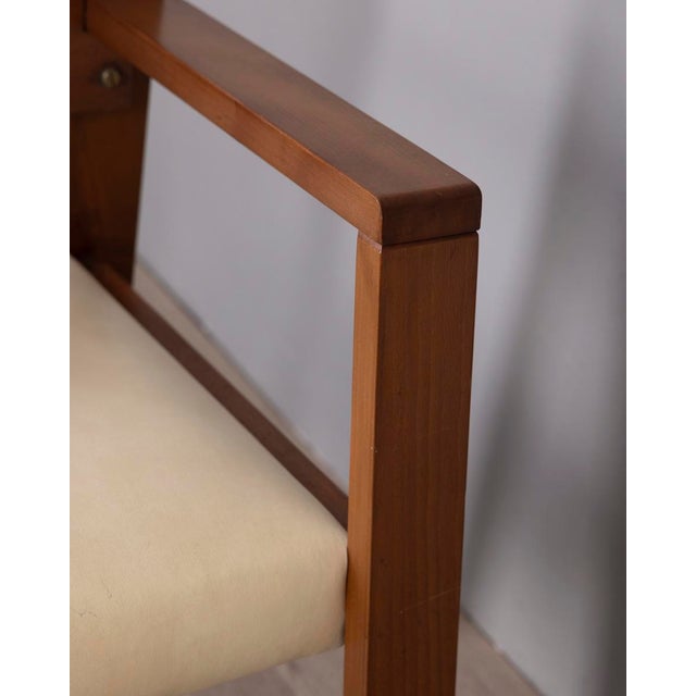 Vintage Italian Armchair in Wood and Leather, 1980s For Sale - Image 12 of 14