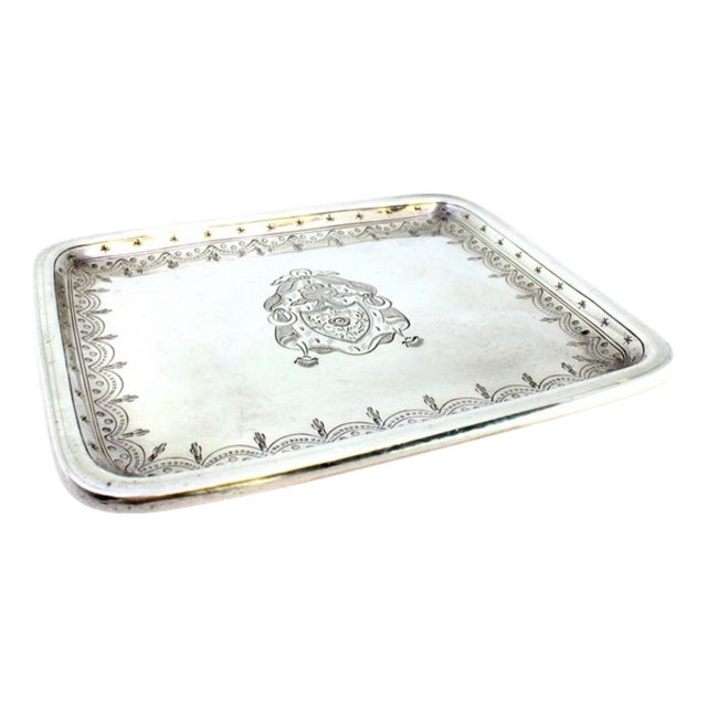 Silver Ticket Booth with Engraved Garlands and Central Coat of Arms For Sale