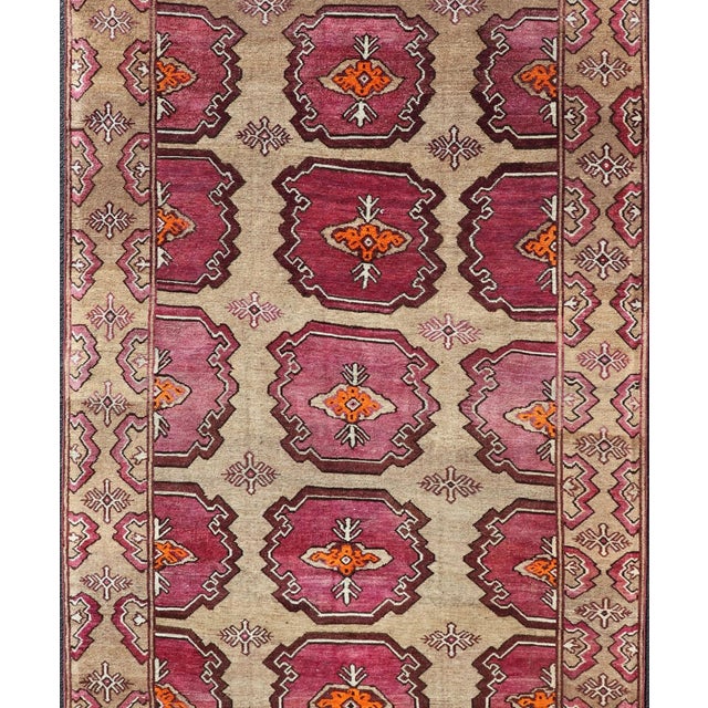 Antique Kurdish Gallery Runner With Tribal Design in Repeating Medallions 5'1 X 10'10 For Sale In Atlanta - Image 6 of 11