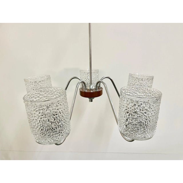 Metal Vintage 5-Arm Chandelier from Lidokov, 1970s For Sale - Image 7 of 11