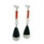 Metal 1990s Pair of French Art Deco Revival Platinum Diamond Coral Onyx Drop Earrings For Sale - Image 7 of 12
