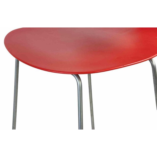 Metal Red Maxima Stools by William Sawaya and Paolo Moroni, Italy, 1990s, Set of 7 For Sale - Image 7 of 9