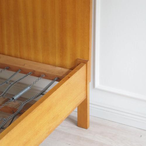 1950s Mid-Century Wooden Bed with Spring Core Slatted Base, 1950 For Sale - Image 5 of 16