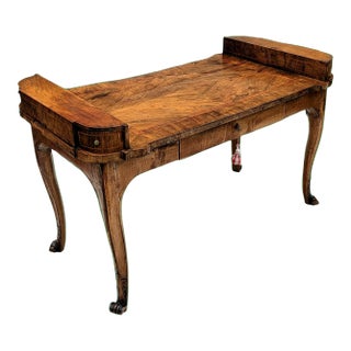 18th Century Antique Italian Olive Root Wood Writing Desk For Sale