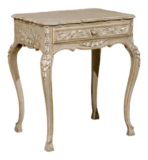 French Richely Carved and Painted Wood Side Table