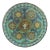 Vintage Turquoise Blue Decorated Metal Cocktail Drinks Tray Made by Baret Ware For Sale