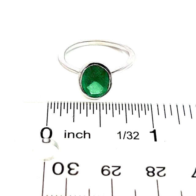 Natural Solitaire Emerald Ring Size 6.5 14k White Gold 2.5 Cts Certified For Sale - Image 10 of 14