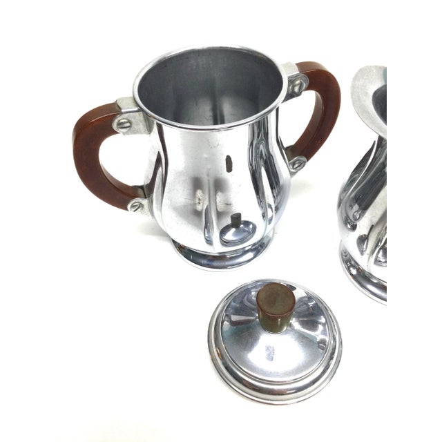 Art Deco Bakelite Farber Bros Krome Kraft Cream and Sugar Stainless For Sale - Image 4 of 11