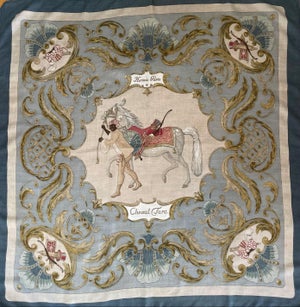HERMÈS Cashmere Scarf “CHEVAL TURC” 1970