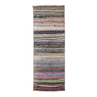 Decorative Vintage Mini Rag Rug - 1`7″ X 4`2″ For Sale