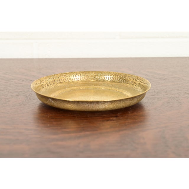 Art Deco Tiffany Studios New York Bronze Doré Shallow Bowl With Decorative Border For Sale - Image 3 of 11