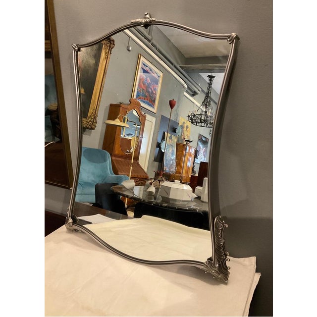 Metal Mirror in Nickel, Italy, 1970 For Sale - Image 7 of 14