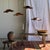Medium Flat Corrugated Teak Leaf Pendant Light with Floral Stripes, 1980s For Sale - Image 10 of 18