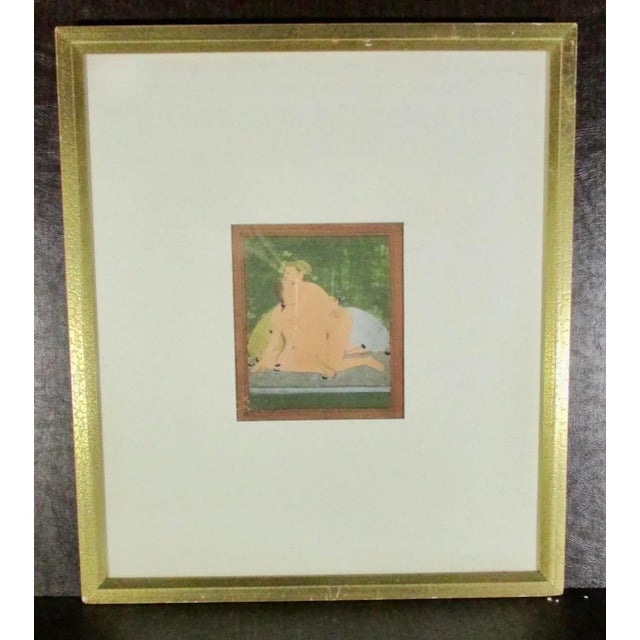19th Century Indian Karma Sutra Illustration Framed. For Sale - Image 4 of 6