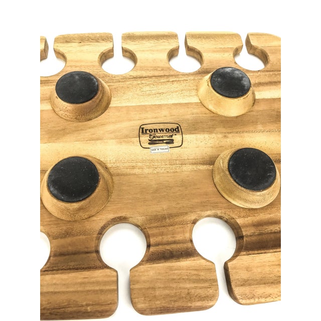 Vintage Ironwood Wine Glass Holder Serving Tray For Sale - Image 10 of 10