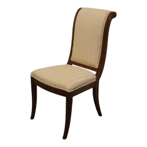 Henredon Furniture Italian Modern Scroll Back Upholstered Dining Side Chair 4700-28