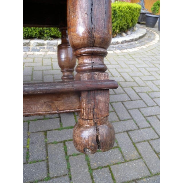 Brown Monastery Table Dining in Oak, 1750 For Sale - Image 8 of 18