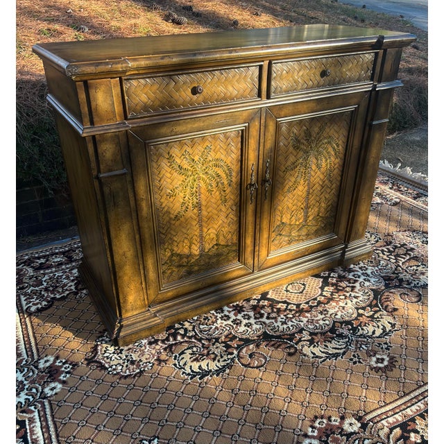 This Beautiful Vintage Island Inspired Broyhill 2 Door Chest from their Palermo Palm Collection exudes that gorgeous...