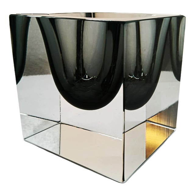 Large Cube Ashtray or Catch-All in Murano Glass by Flavio Poli for Seguso, 1960s For Sale
