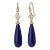 Syna Yellow Gold Lapis Lazuli Long Drop Earrings with Diamonds, a Pair For Sale