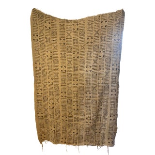 African Vintage Mail Indigo Mud Throw For Sale
