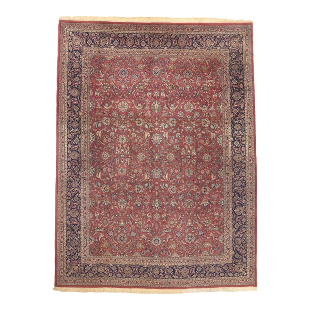 Mid 20th Century Vintage Indian Tabriz Rug, 09'10 X 13'01 For Sale
