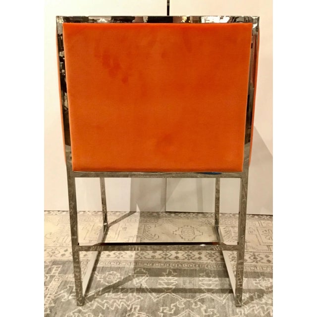 Contemporary Orange Velvet Occasional Chair For Sale - Image 4 of 7